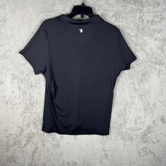 TRR Woman's Golf Activewear Short Sleeve Button Down Polo Black Large - Picture 4 of 9